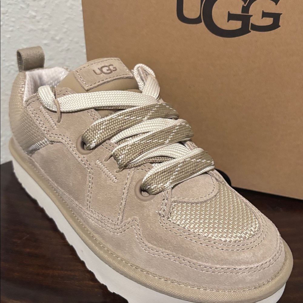 UGG Taupe Lace-Up Platform Sneakers - Picture 2 of 10